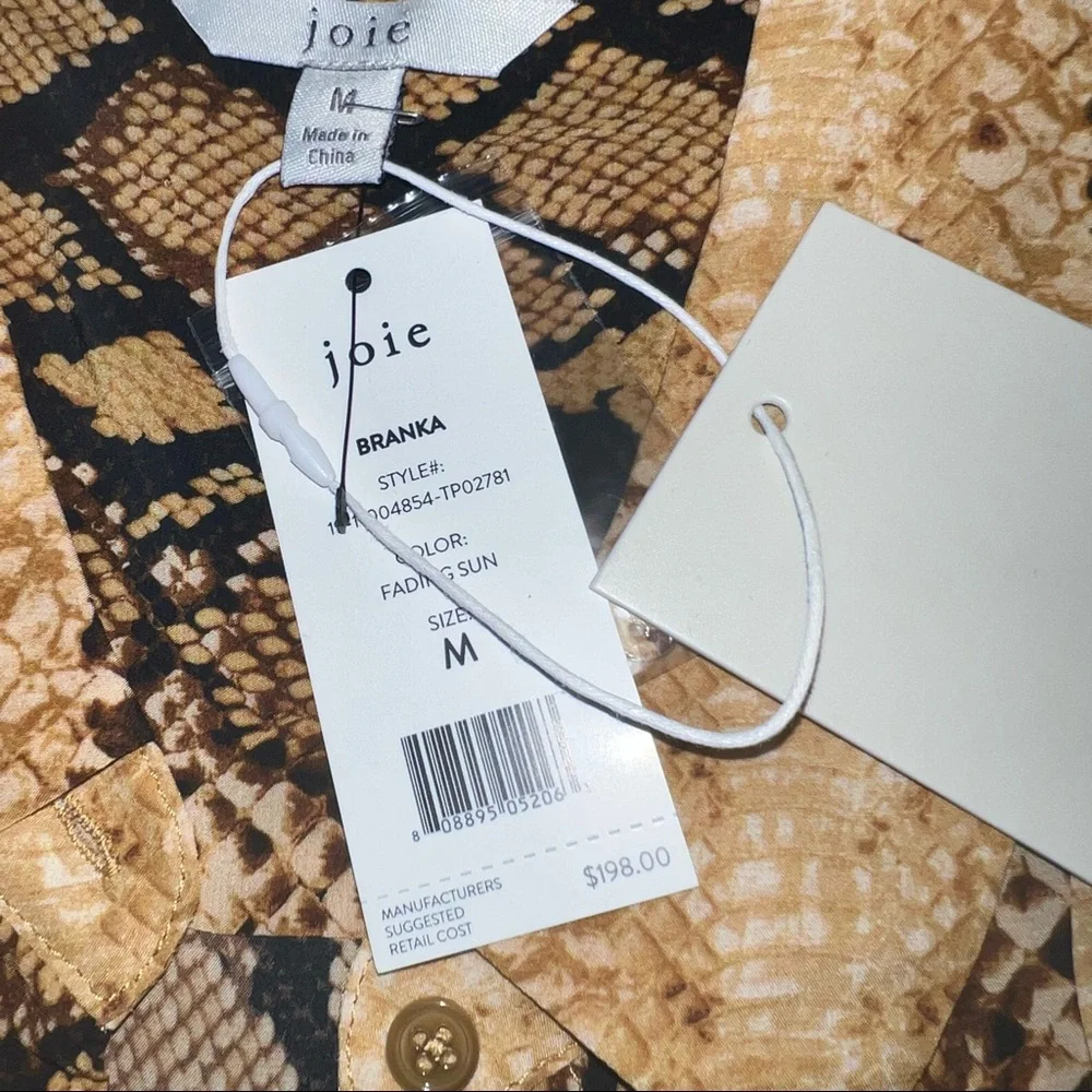 NWT! Joie animal print sleeveless button down top - Picture 4 of 6